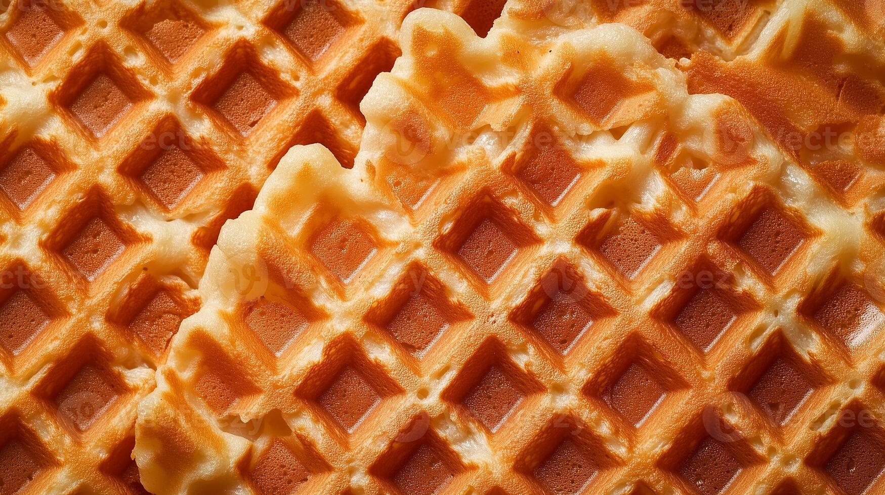 Yellow waffle texture pattern bread for breakfast banner photo