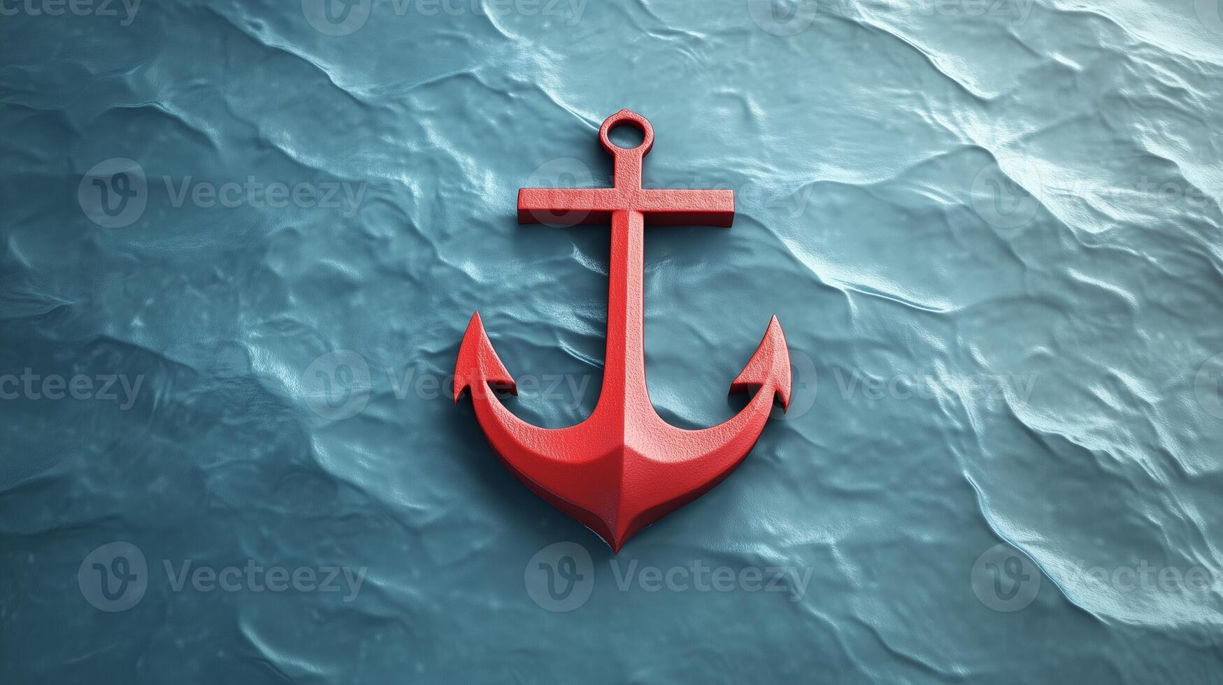 Flat lay anchor metal ship equipment in travel water transportation photo