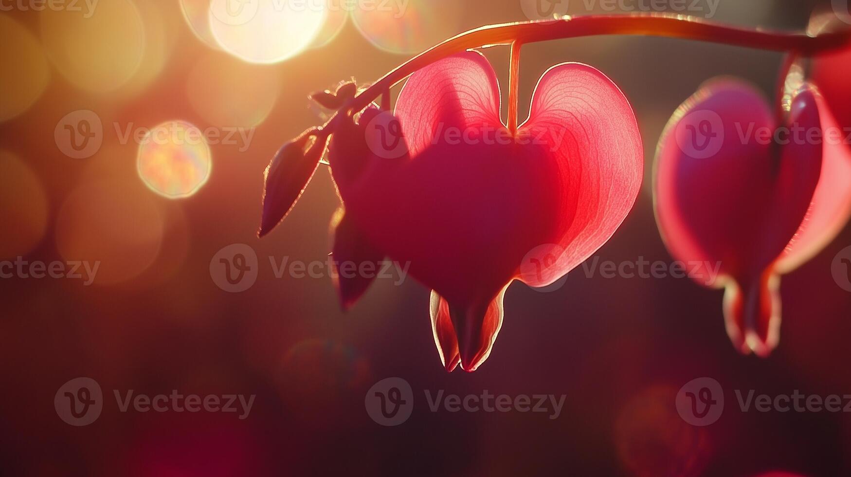 Vibrant closeup bleeding heart flower purple petal beauty vibrant blurred background photo