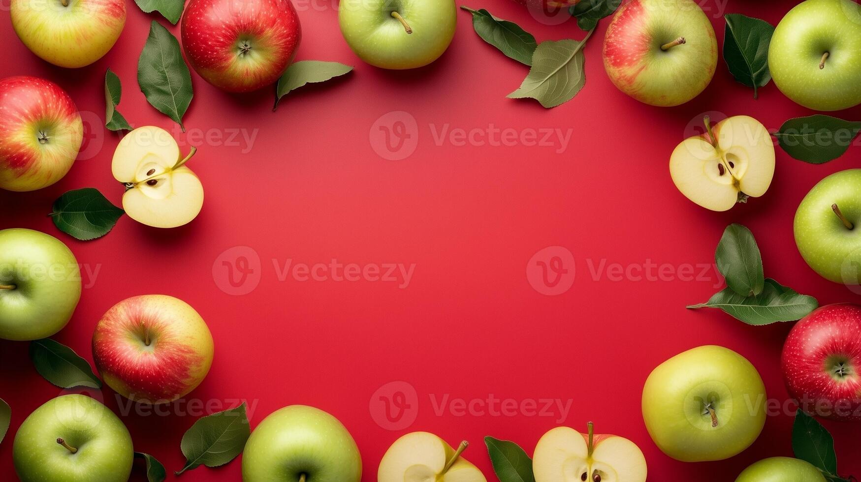 Apple fruit frame rounded copy space empty blank space photo