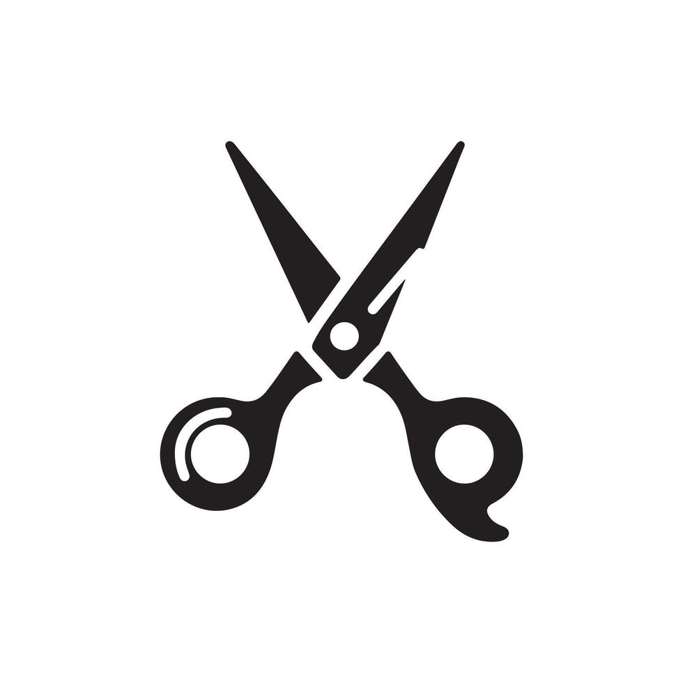 scissors logo icon illustration, still life, digital media vector