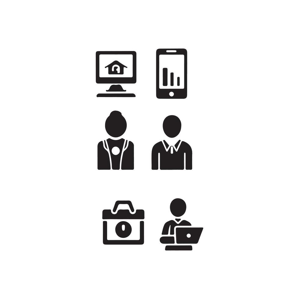 black filled icon for office use vector