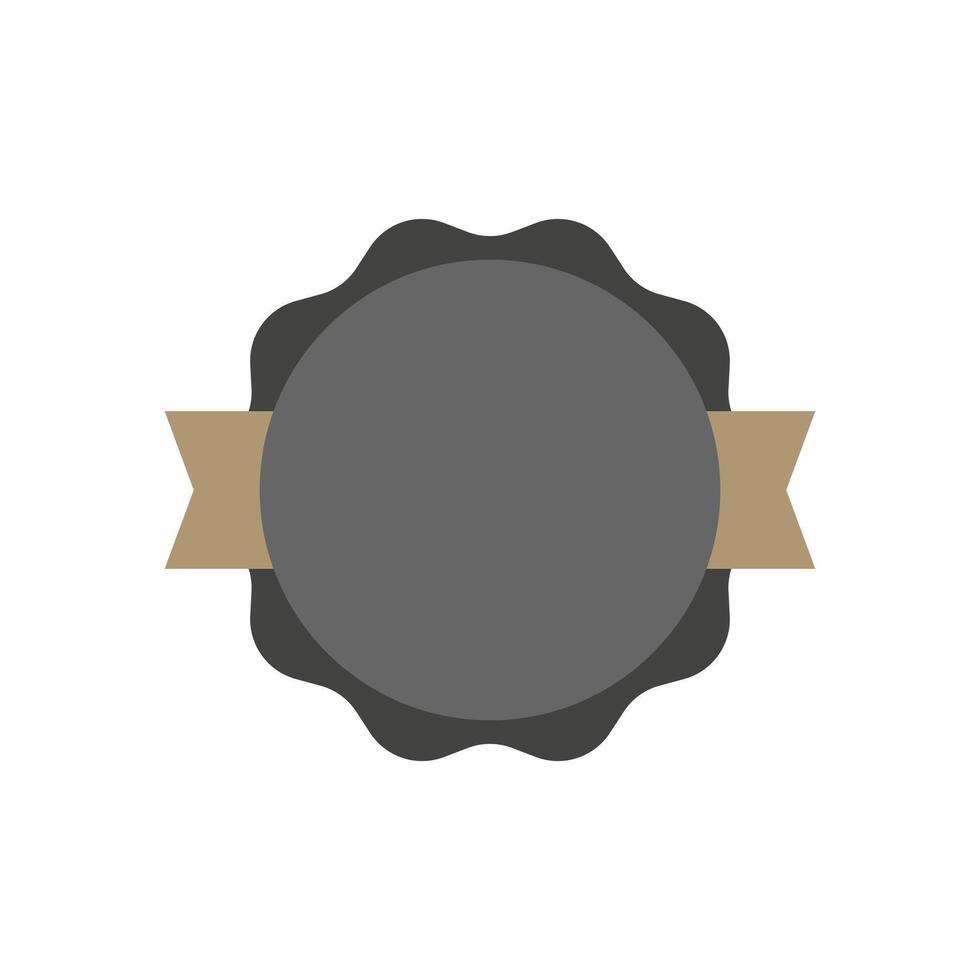 starburst icon Premium Quality, sunburst shape of banner and label on white background with dark gray ribbon. Flat design element design for diploma, certificate, attestation vector