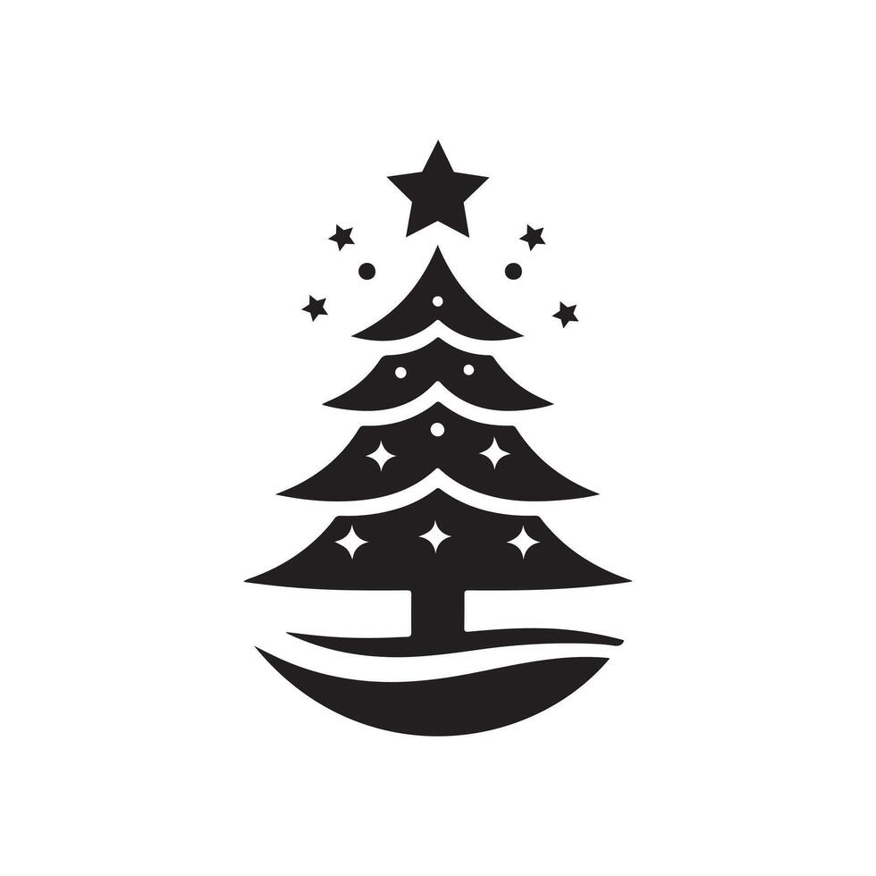 Christmas tree icon illustration, religion vector