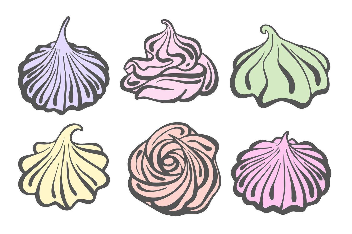 Meringue icon. Whipped cream for cake and pie desserts. Pastry illustration on white background. Swirl desert, mousse foam. vector