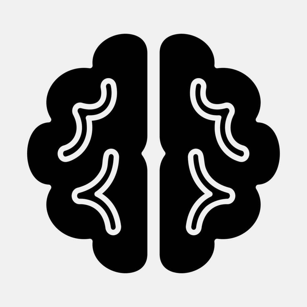 Icon brain. Artificial intelligence elements. Icon in glyph style. vector
