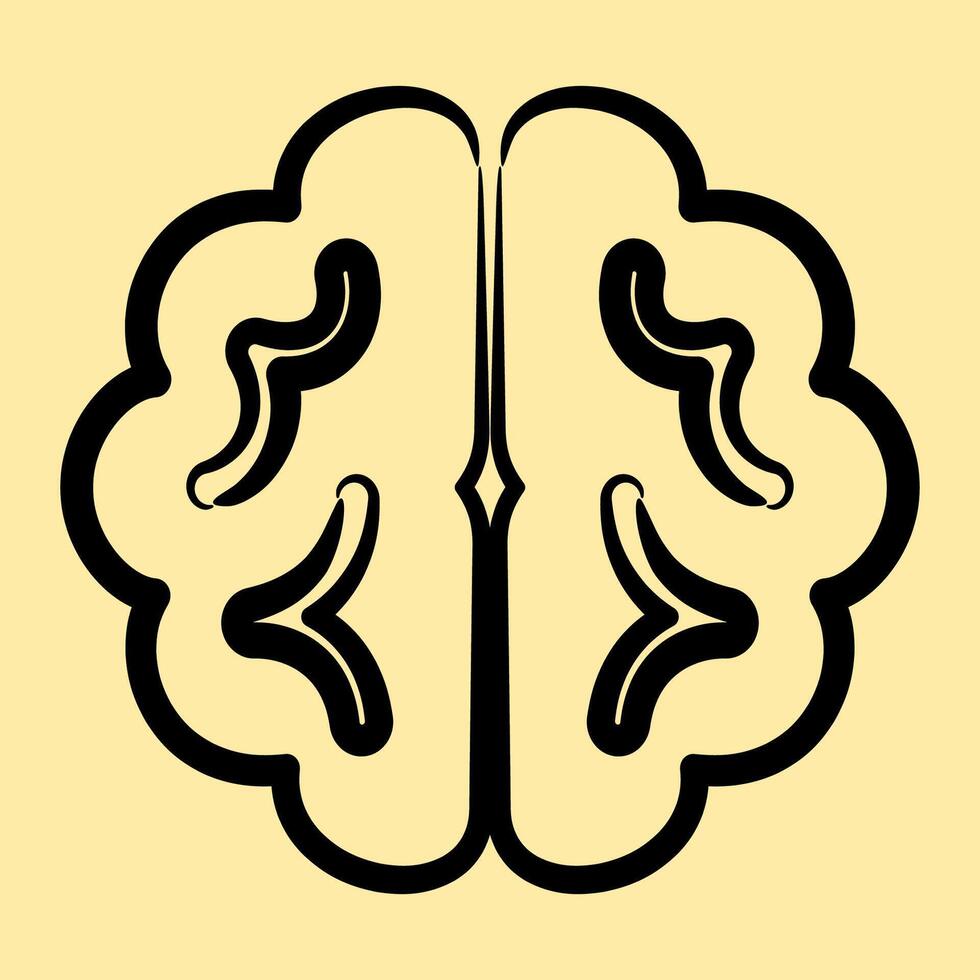 Icon brain. Artificial intelligence elements. Icon in hand drawn style. vector