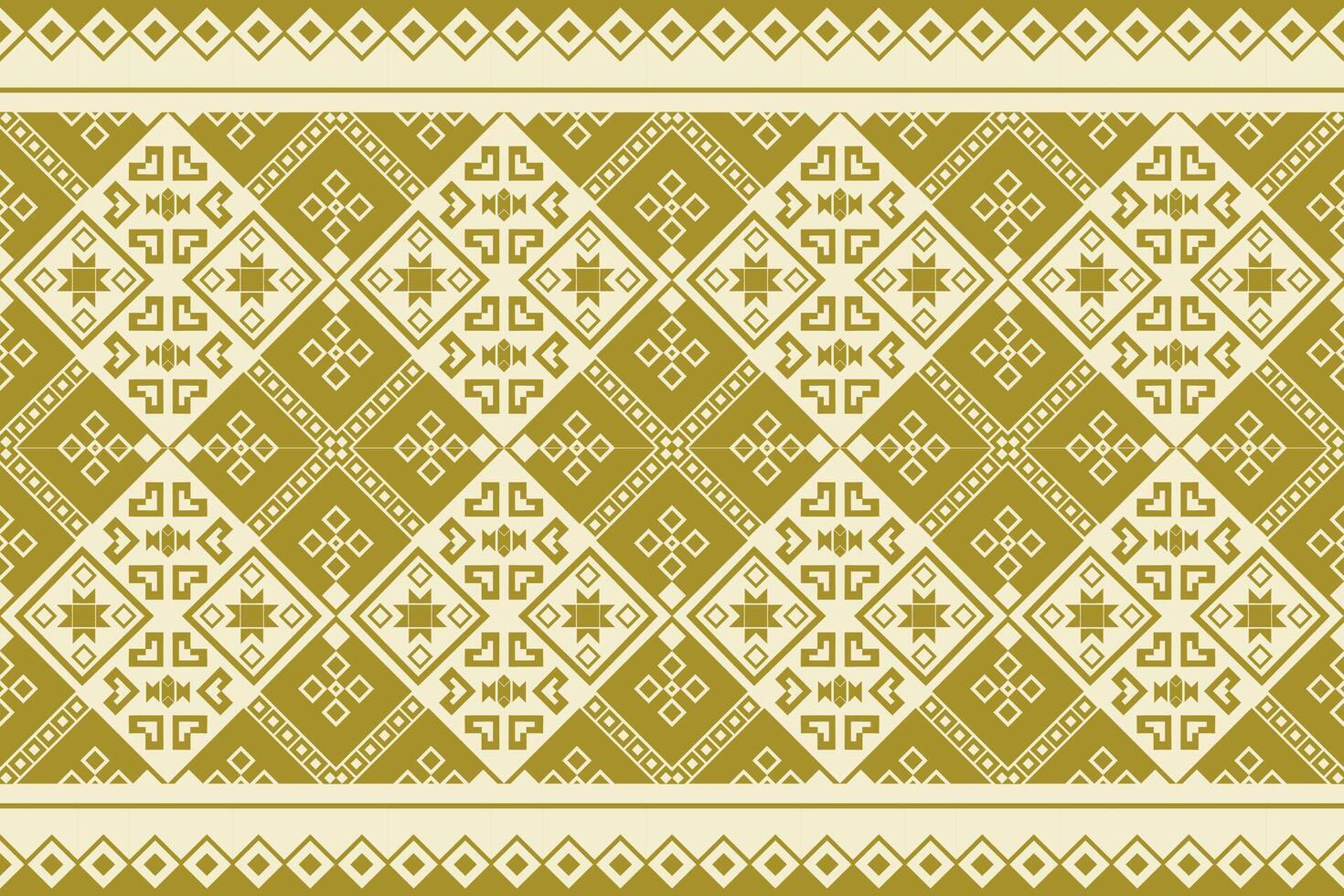 An ethnic pattern in gold and white vector