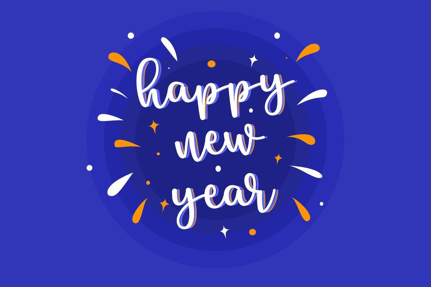 Happy new year text on blue background vector
