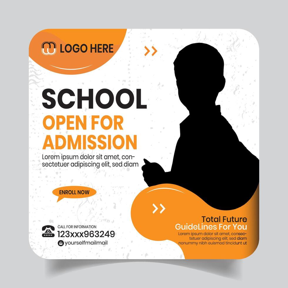 Minimal Unique Kids School Social Media Post Design Banner vector