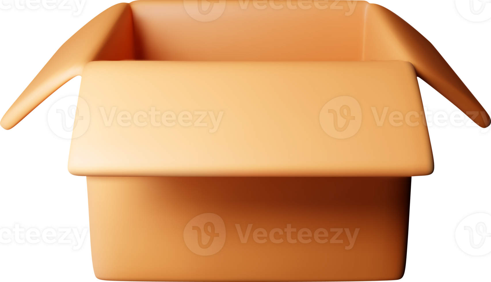 3D brown carton packaging box png