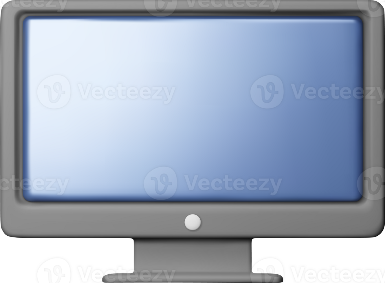 3d black PC monitor with empty screen png