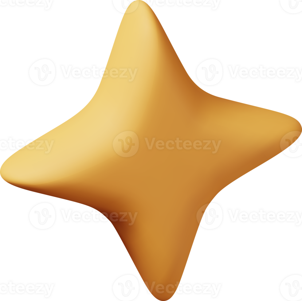 3D Shiny Yellow Star png