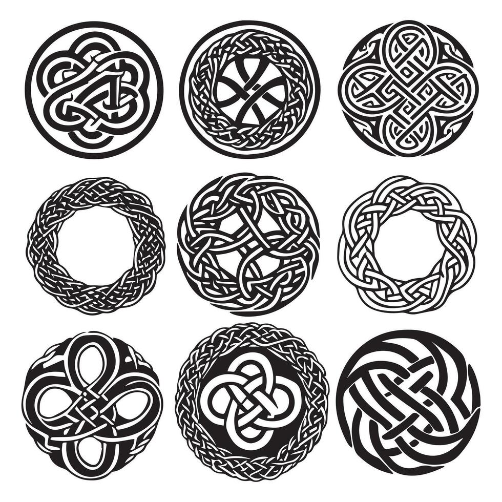 Celtic knot design set illustration vector
