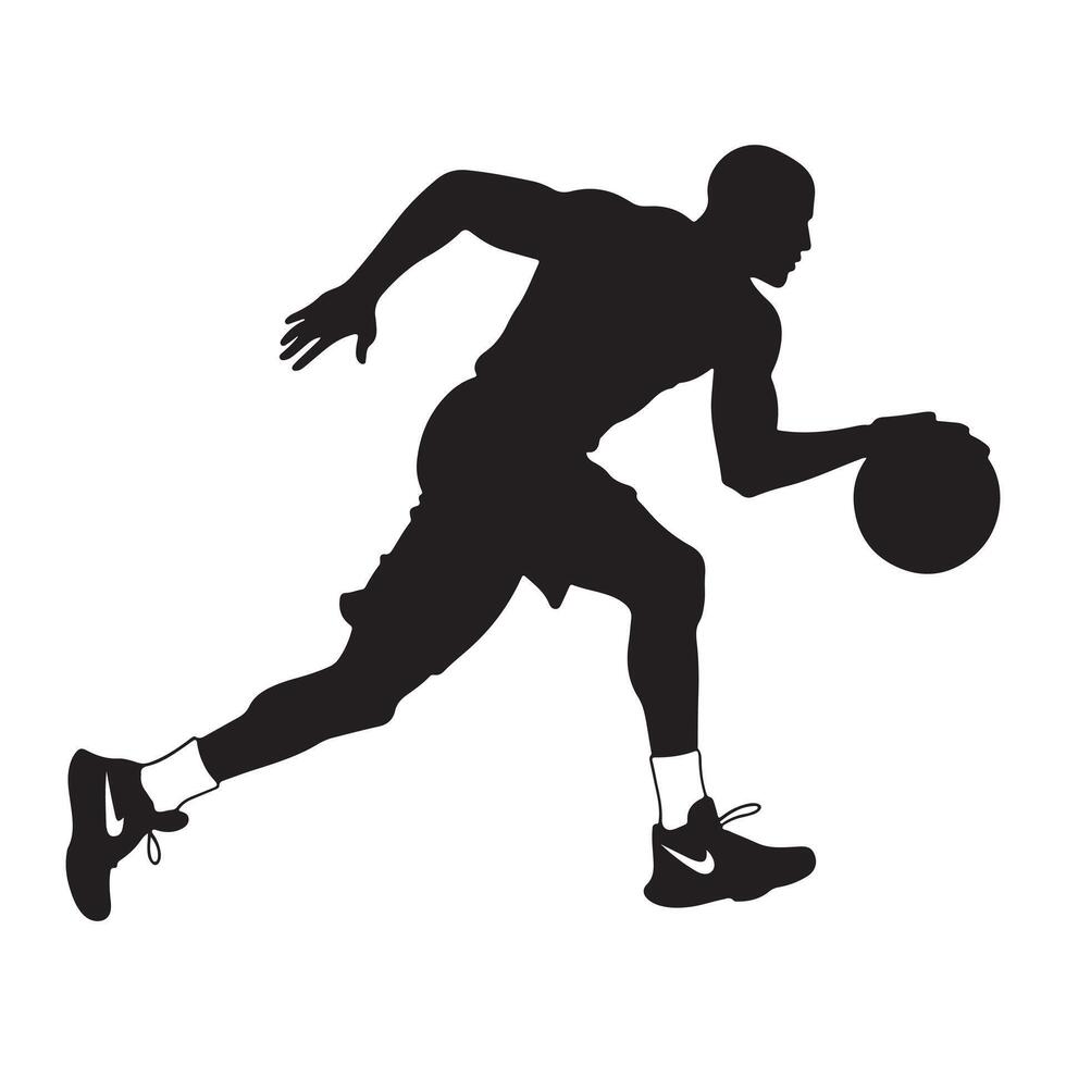 Basketball player silhouette on white background vector