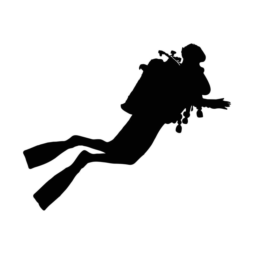 Leap into the Abyss A Diving Silhouette vector
