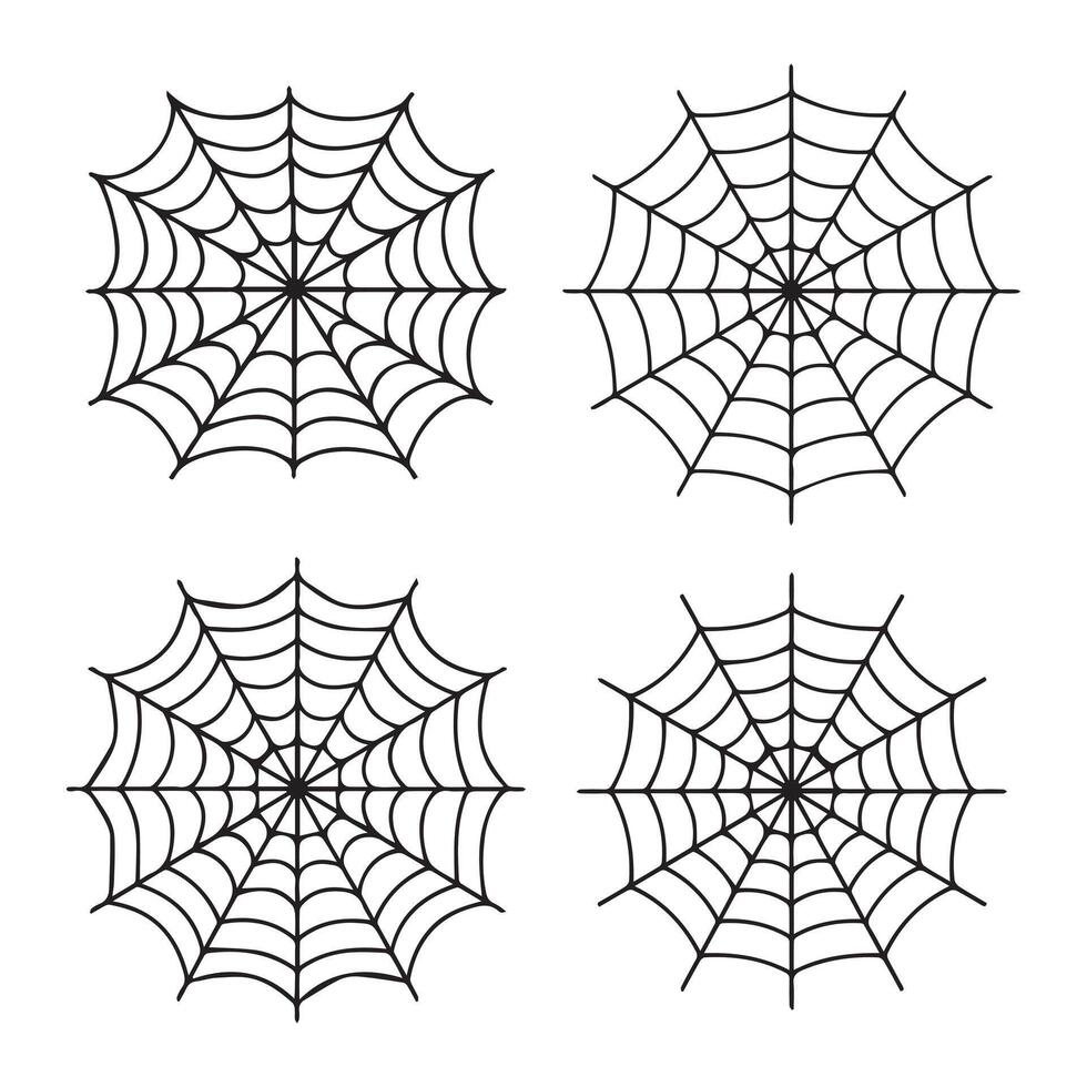 Intricate Threads The Art of Spider Webs vector