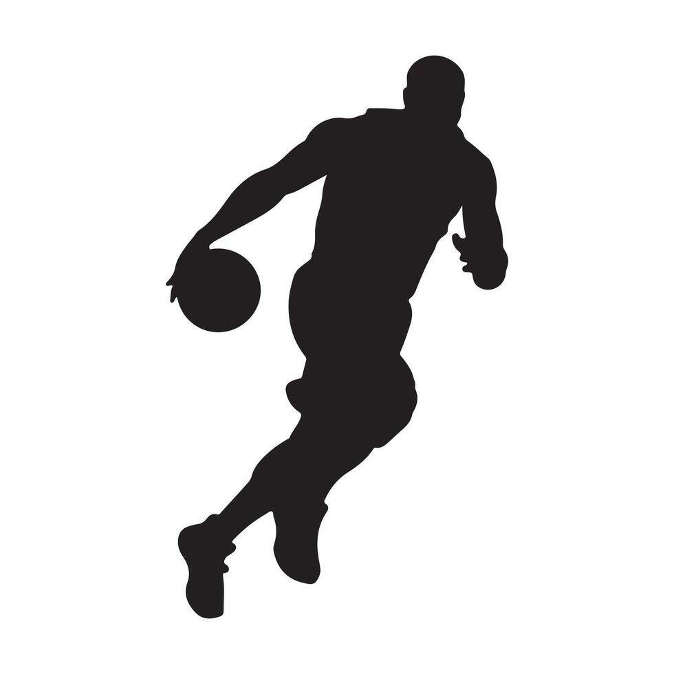 Basketball player silhouette on white background vector