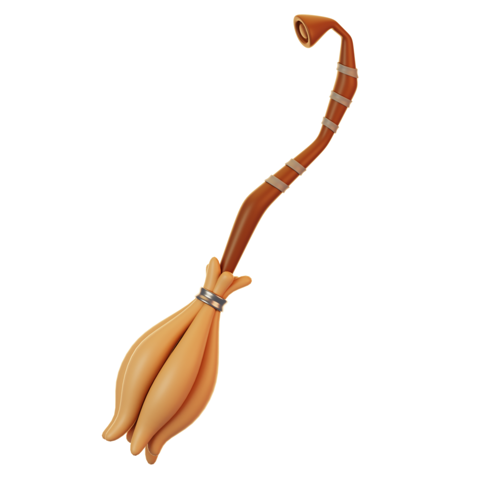3d render halloween icon concept. 3d render broomstick png
