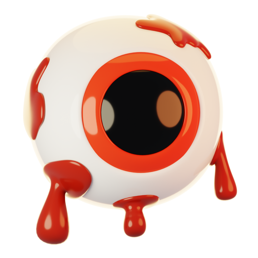3d render halloween icon concept. 3d render eye ball png