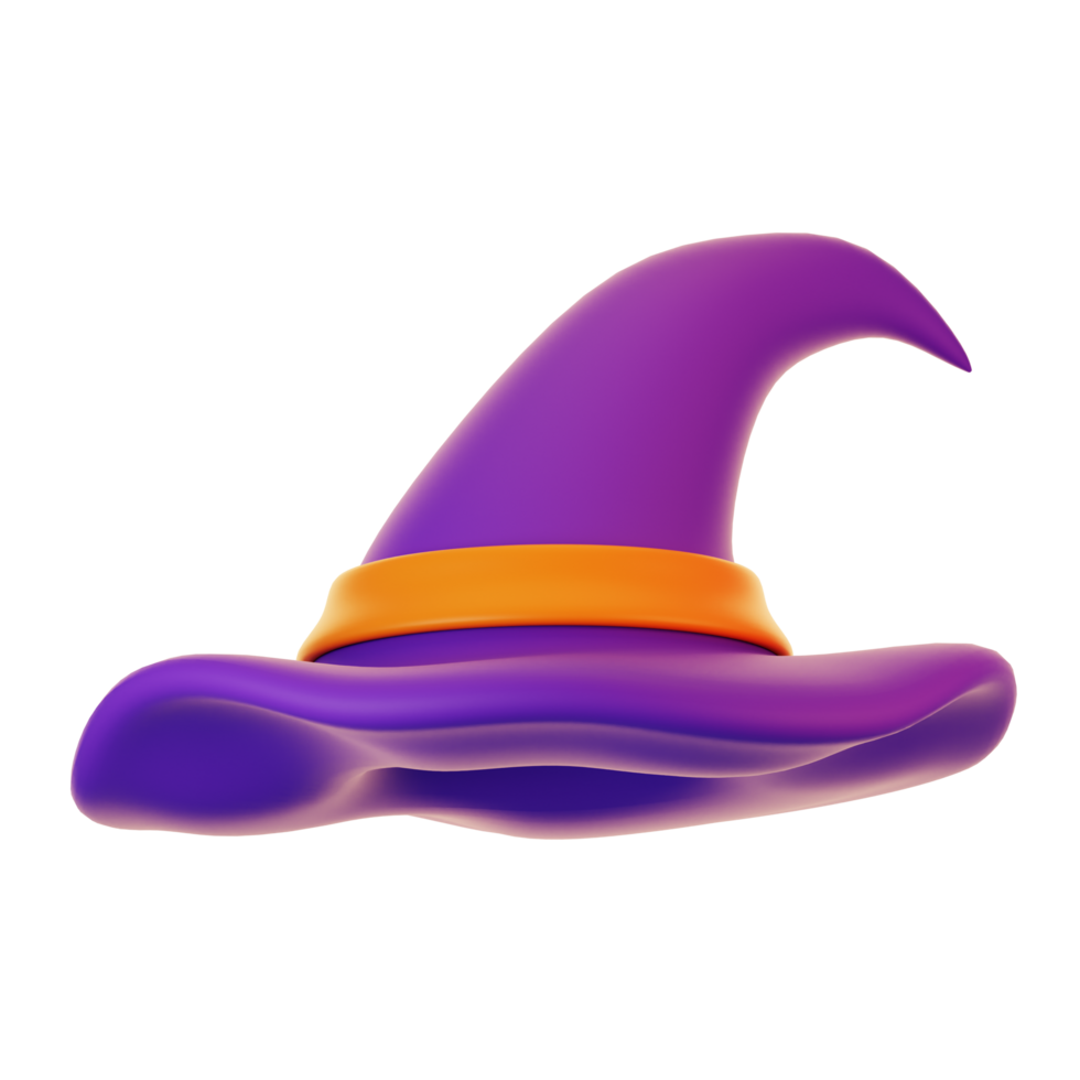 3d render halloween icon concept. 3d render witch hat png