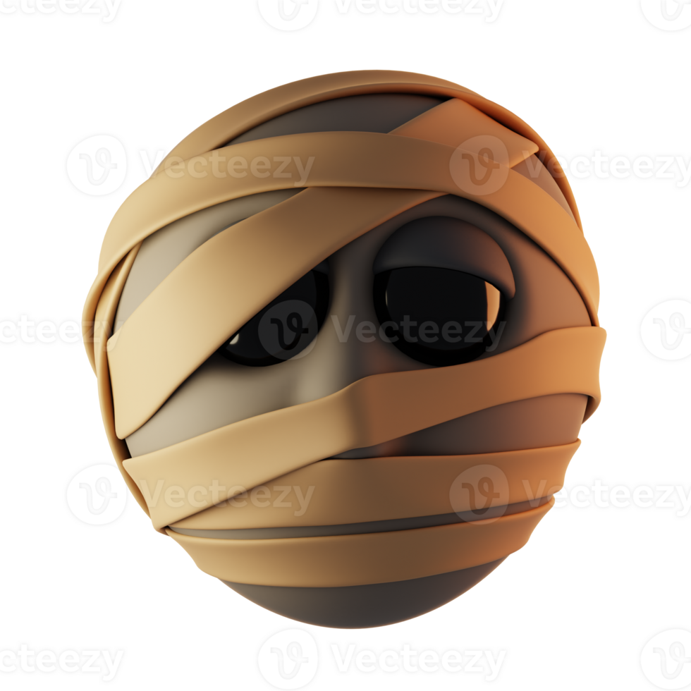 3d render halloween icon concept. 3d render mummy png
