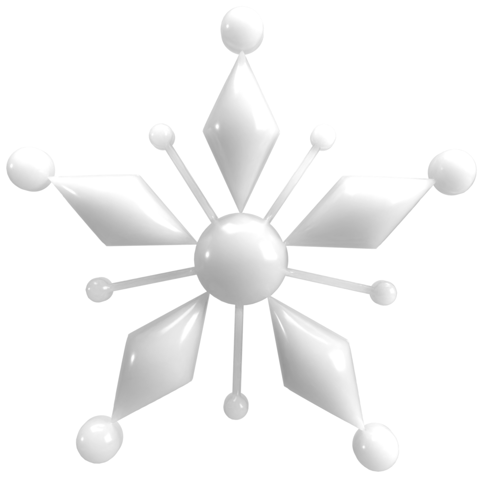 white snowflake 3d render png