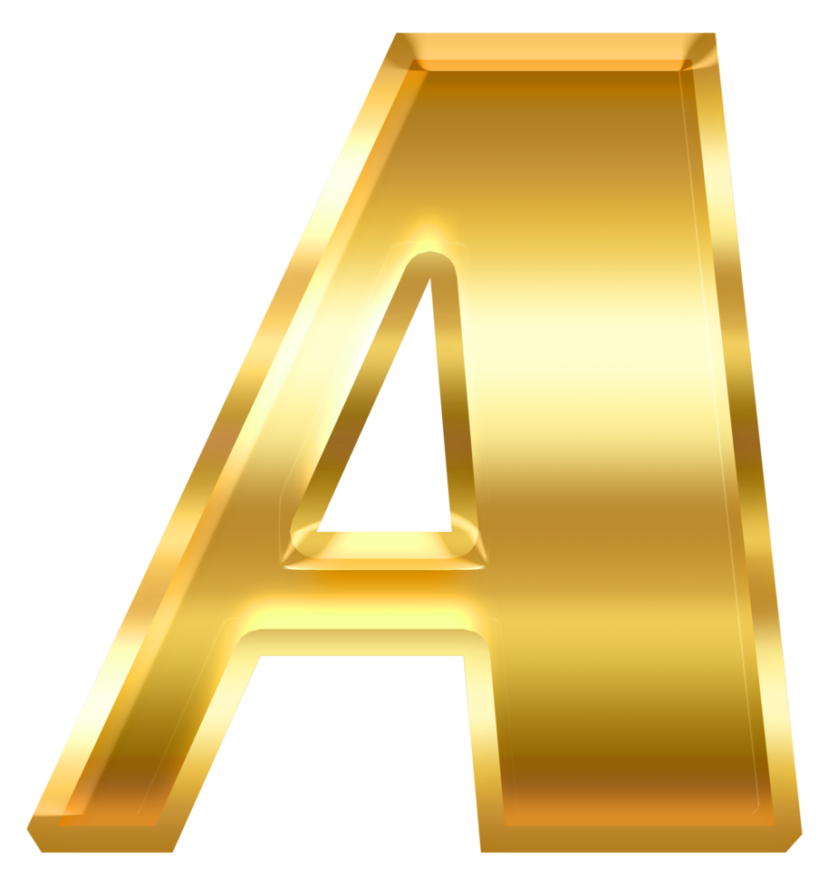 gradient gold letter a png