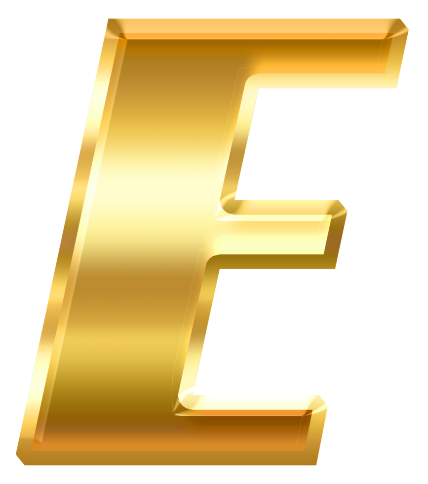 gradient gold letter e png