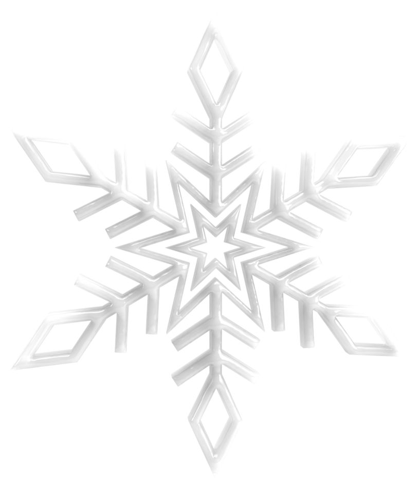 white snowflake 3d render png