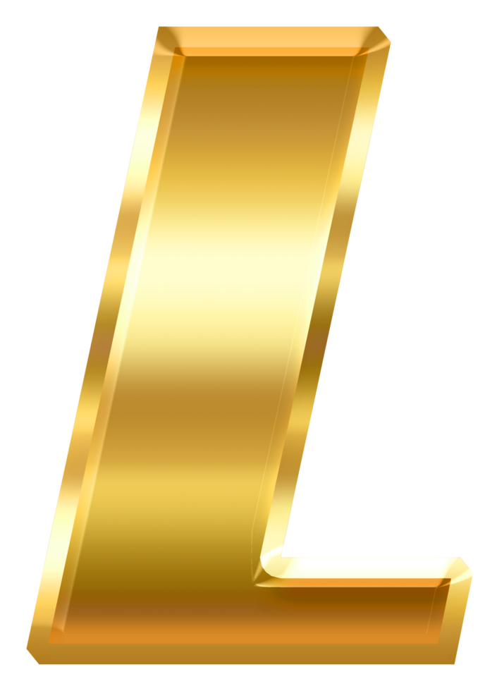 gradient gold letter l png