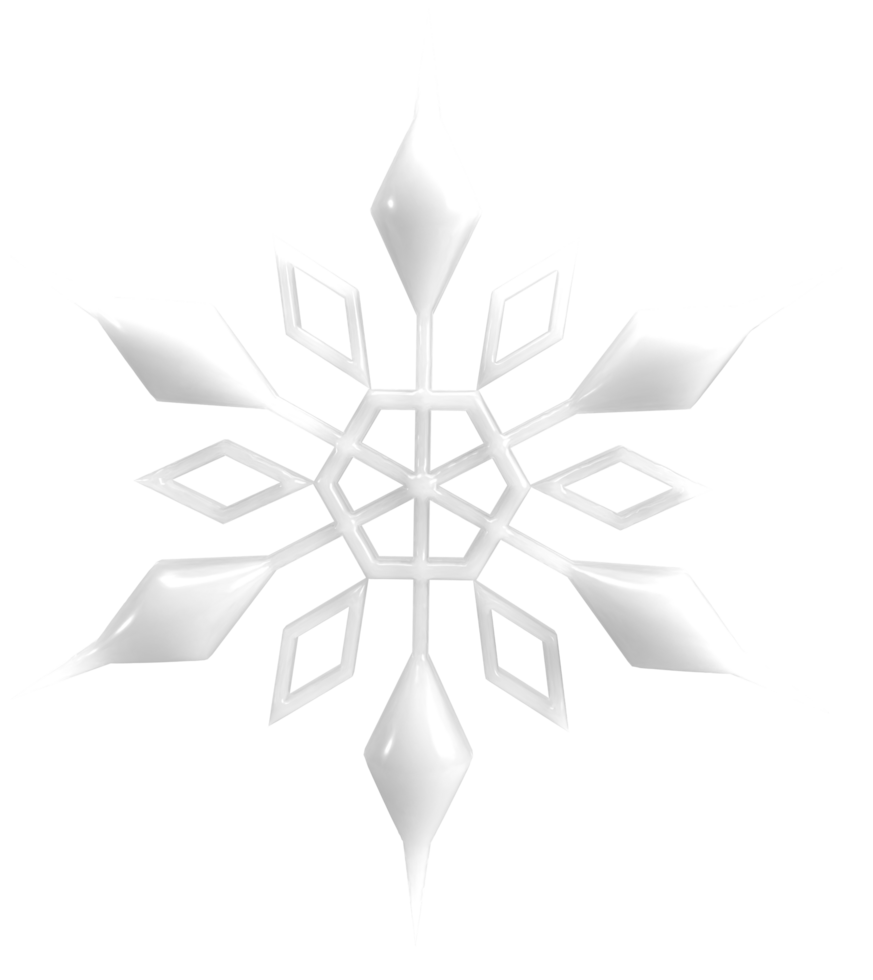 white snowflake 3d render png