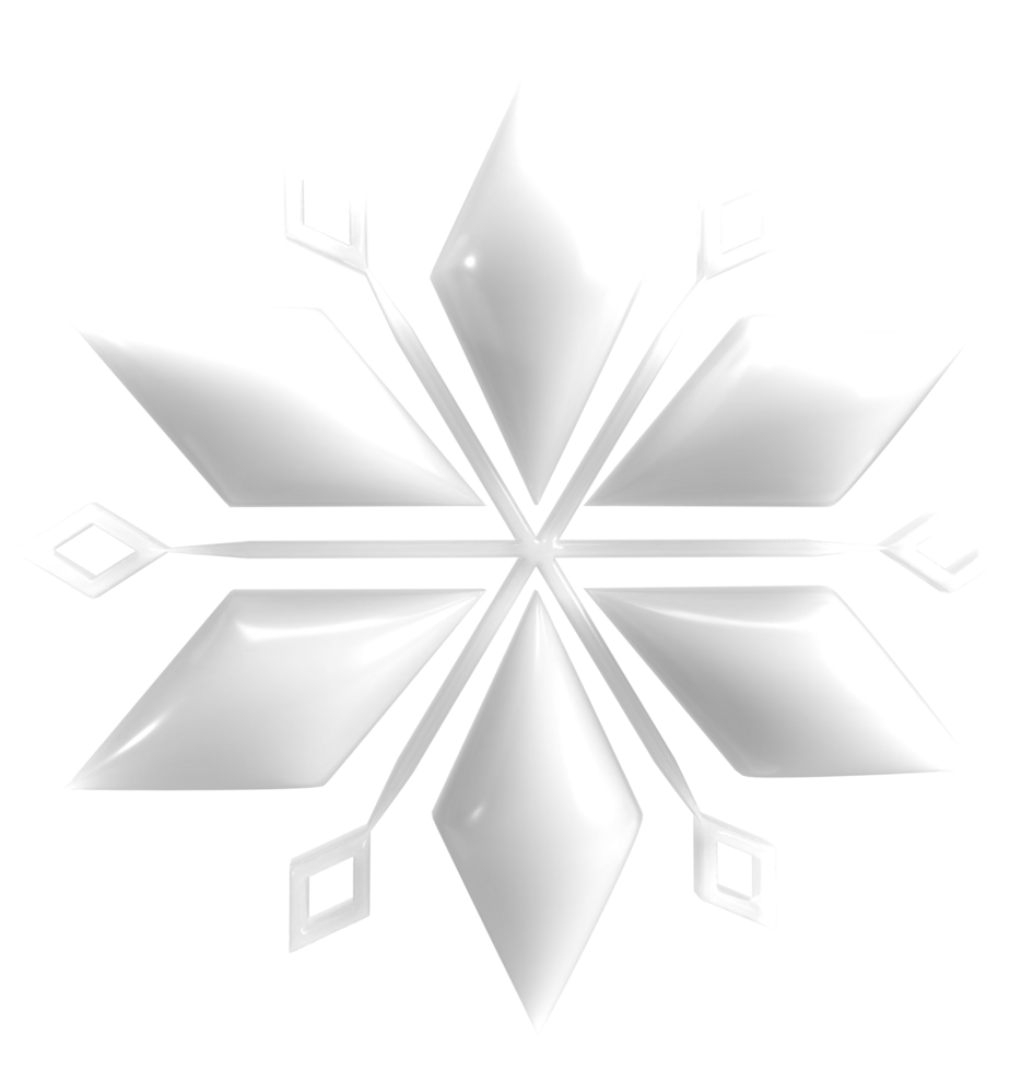 white snowflake 3d render png