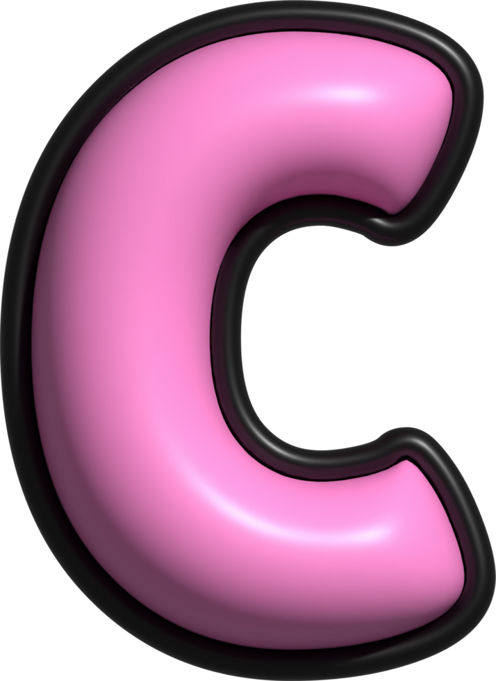 A pink letter c with a black background png