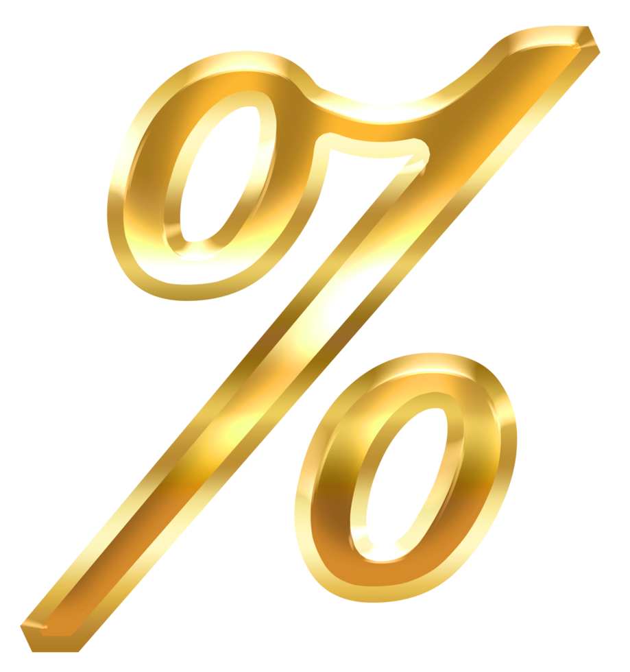 gradient gold percent sign png