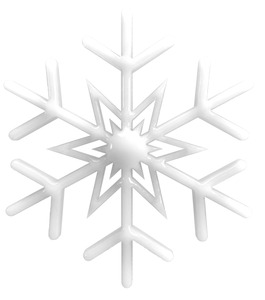 white snowflake 3d render png