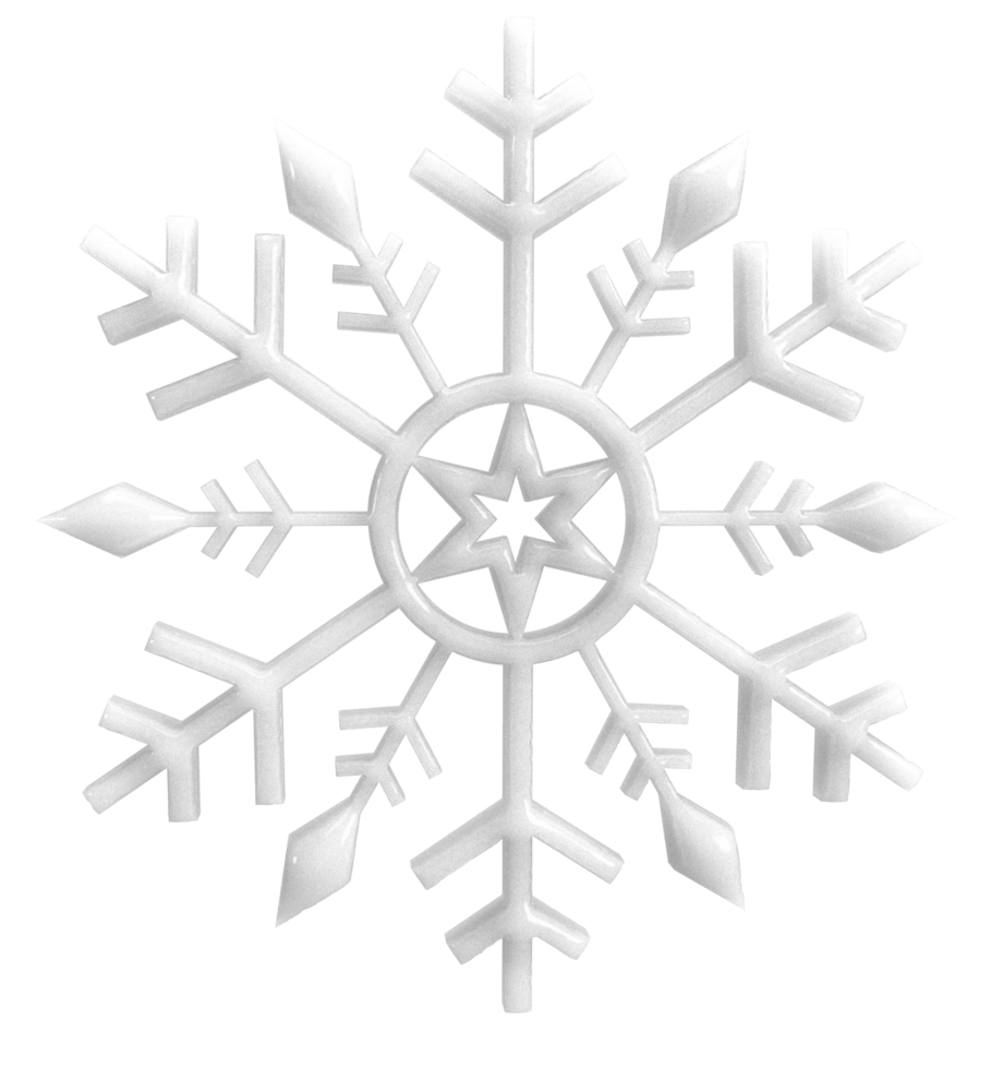 white snowflake 3d render png