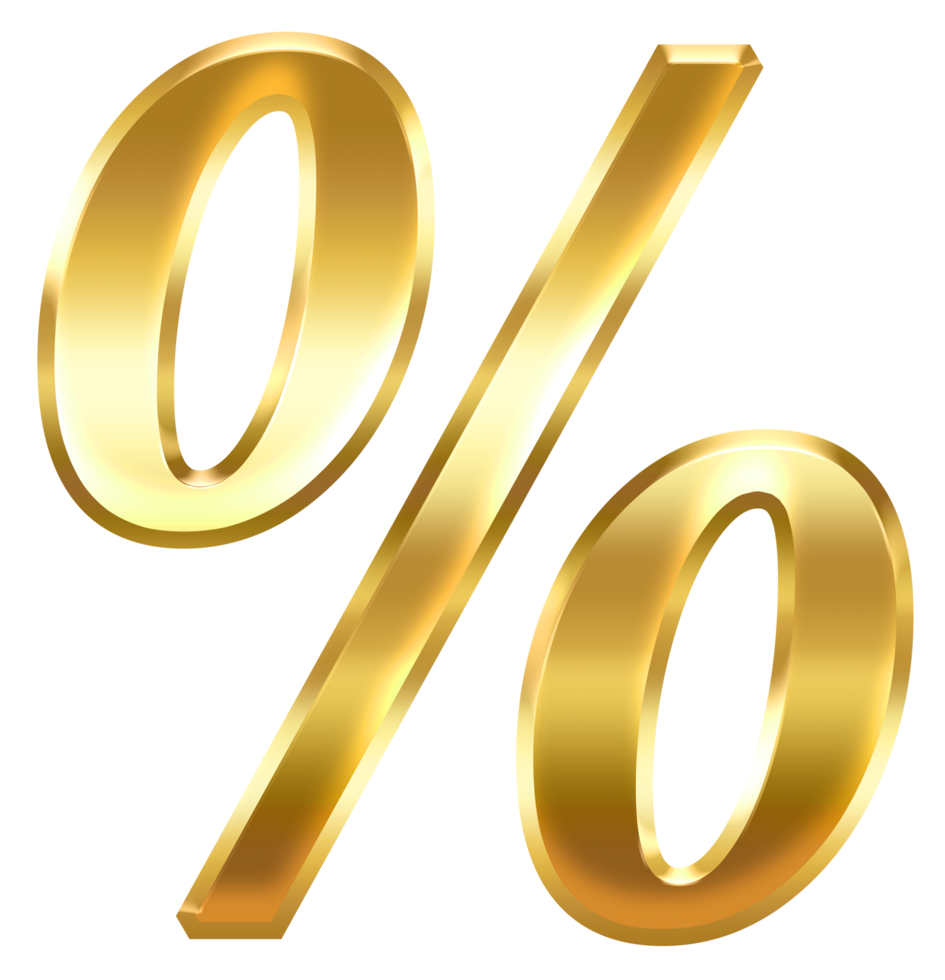gradient gold percent sign png