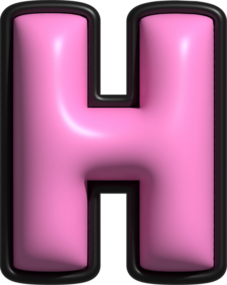 A pink letter h with a black background png