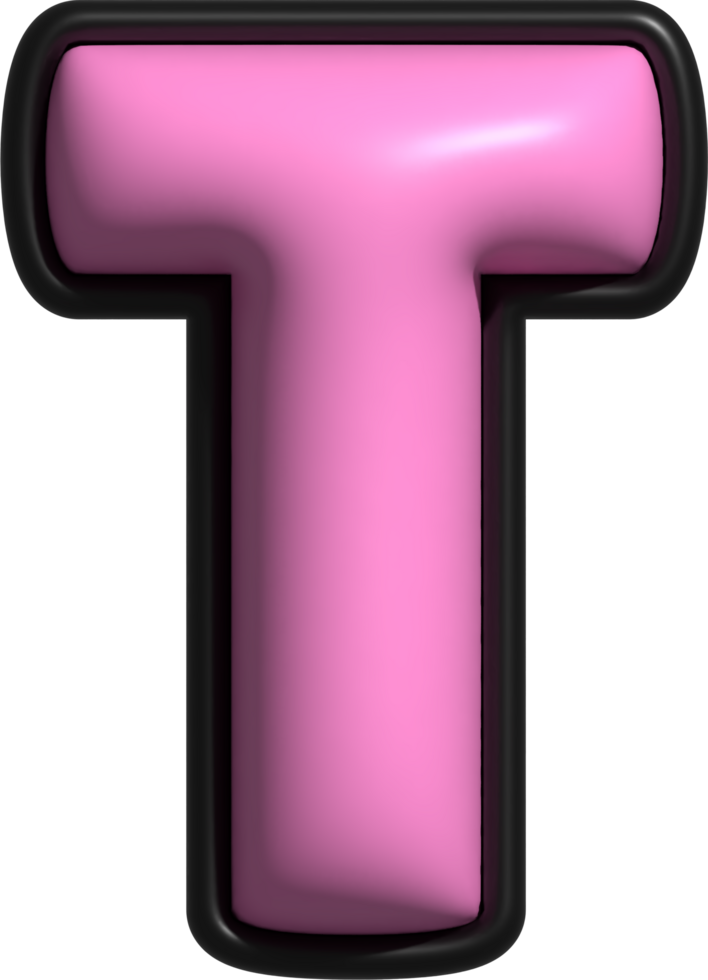 A pink letter t on a black background png