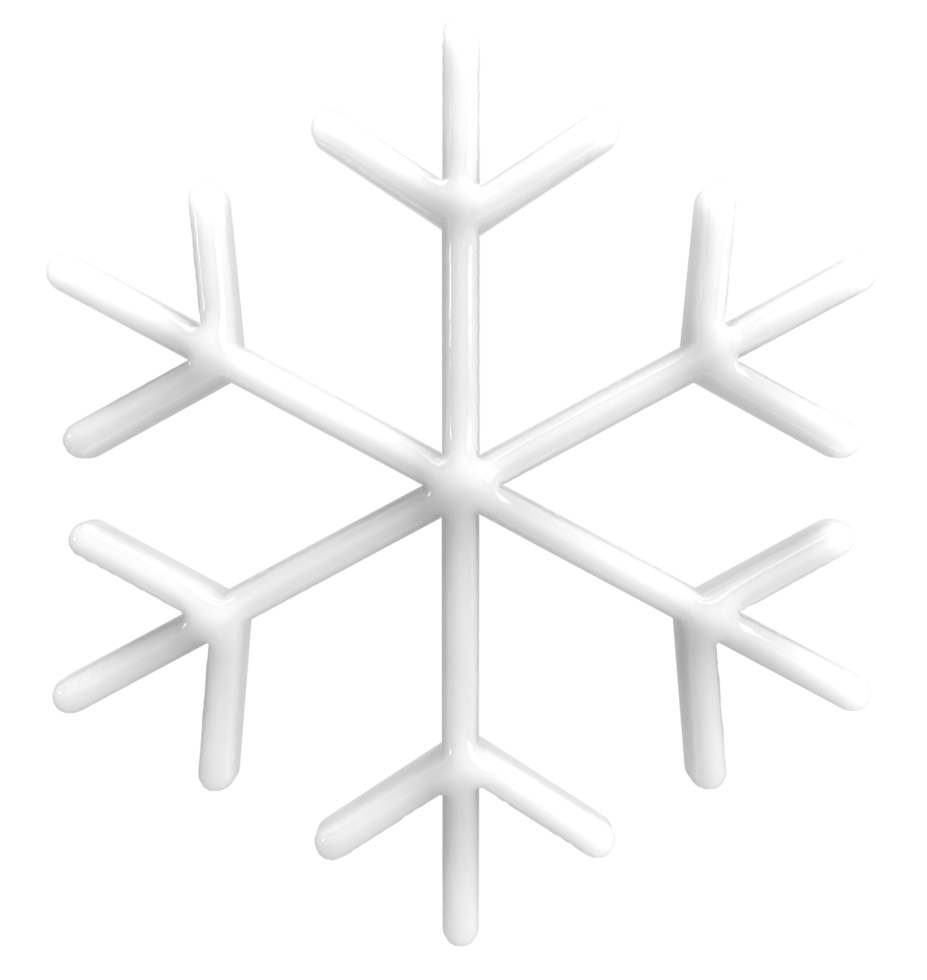 white snowflake 3d render png