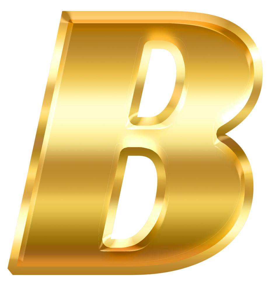 gradient gold letter b png