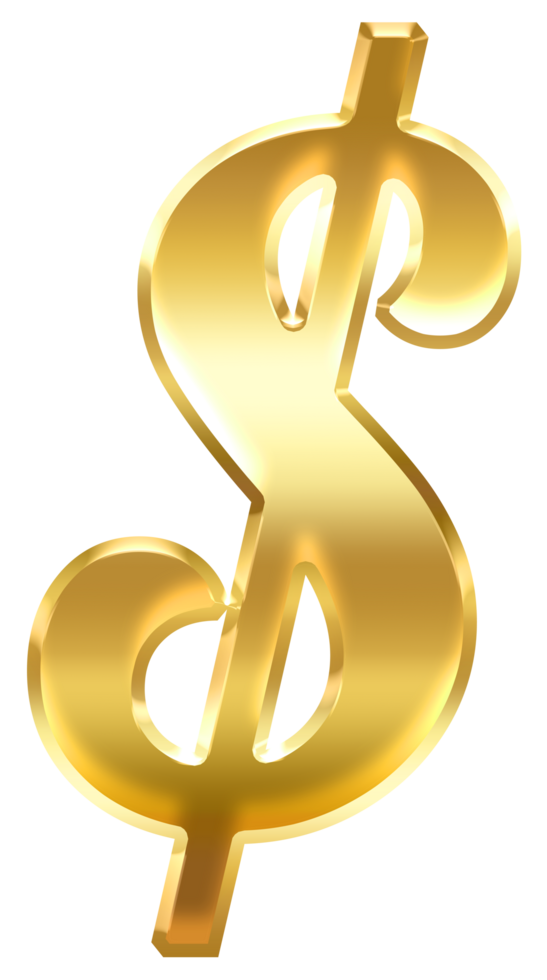 gradient gold dollar sign png