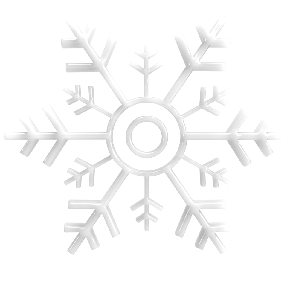white snowflake 3d render png