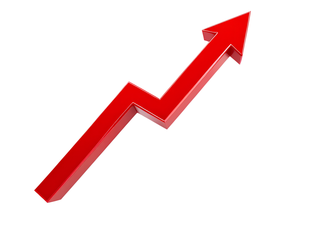 a red arrow going up on a transparent background png