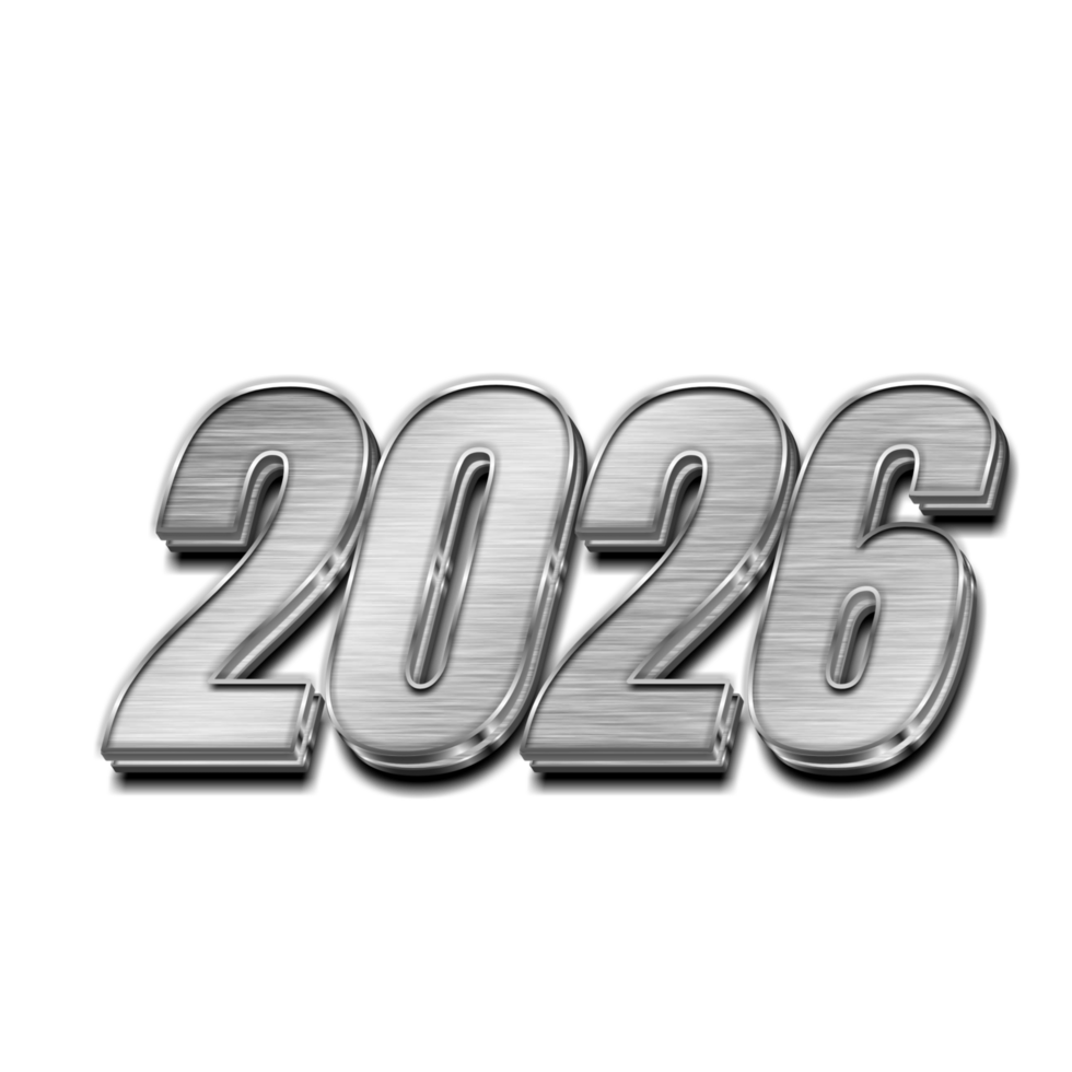Number 2026 3d for happy new year png