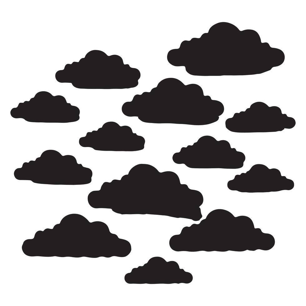 A Set of Black Clouds vector