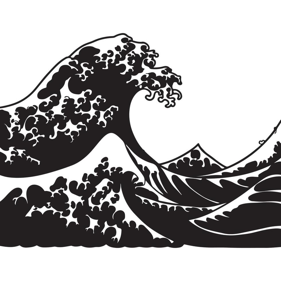 The great wave off kanagawa vector