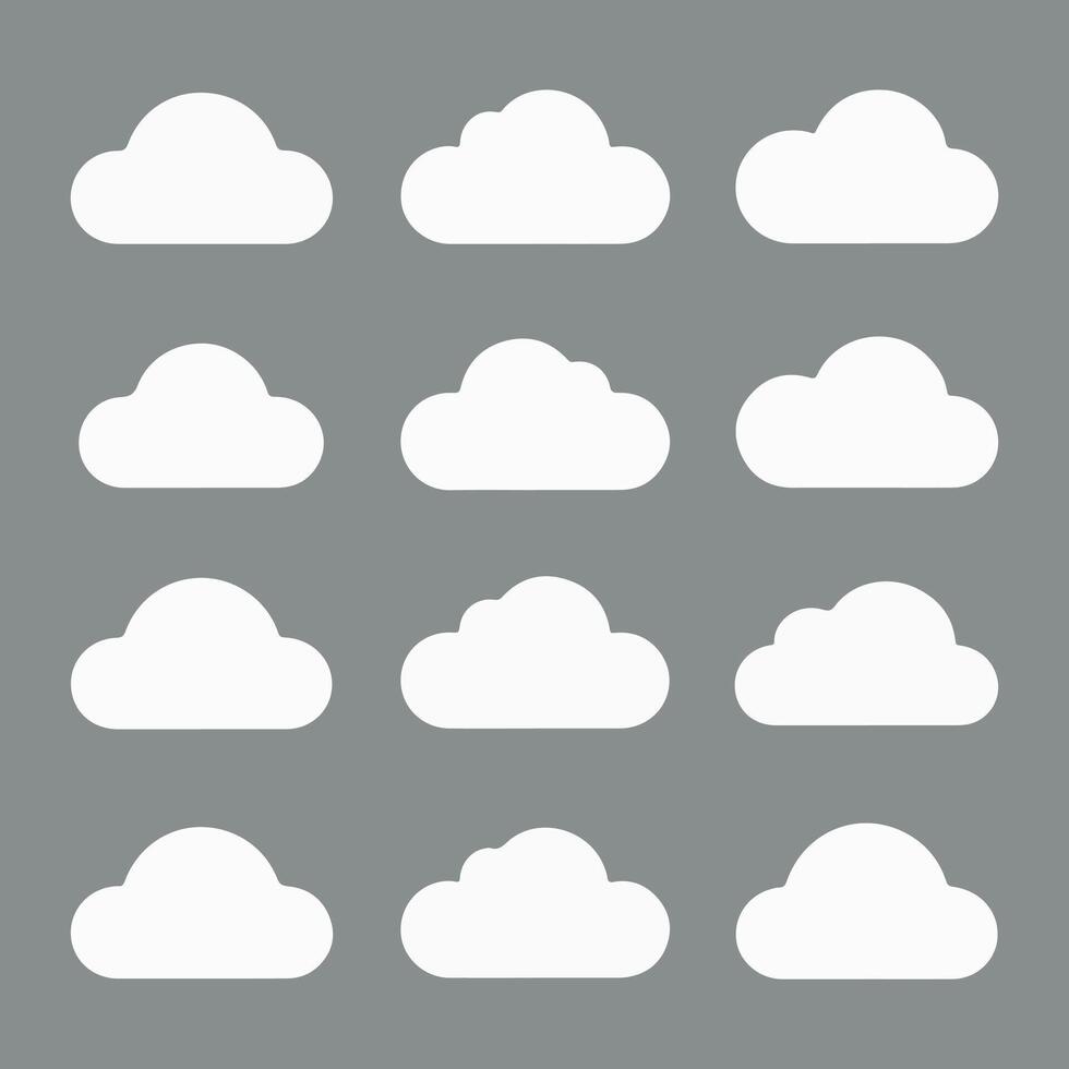 Icons Set on Gray Background vector