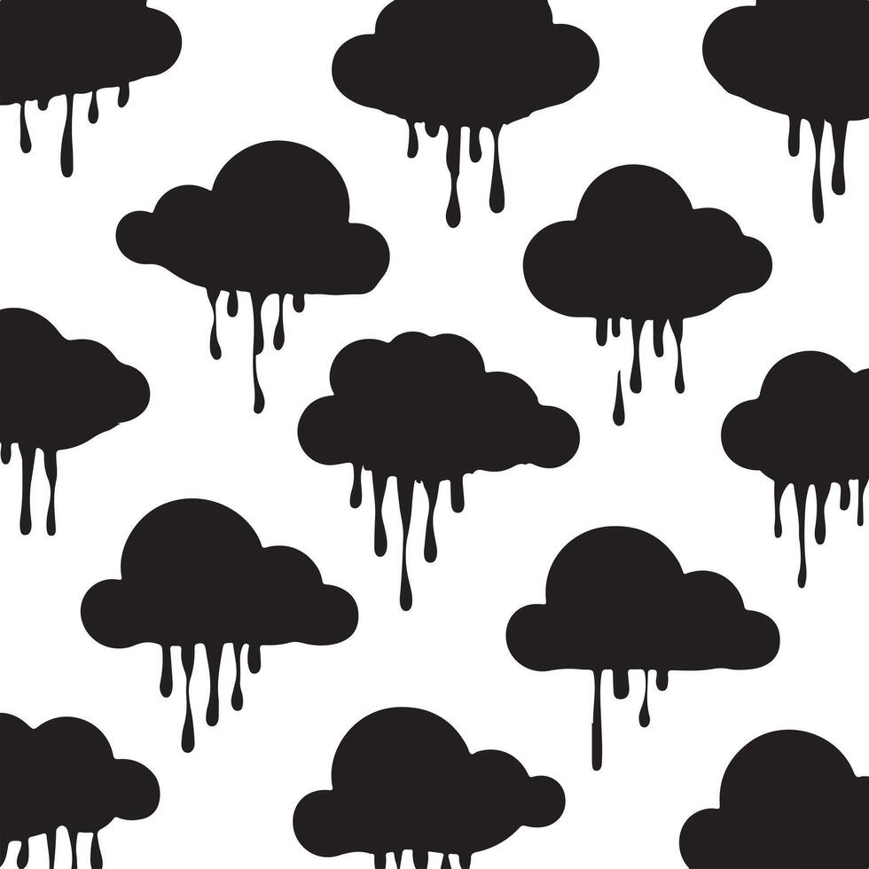 A Black and White Cloud Pattern vector